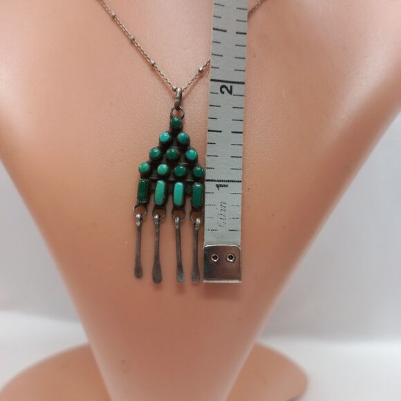 Zuni hand made pendant turquoise sterling - Picture 7 of 10